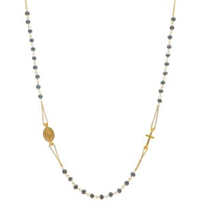 rosario 3 decine oro giallo e onici 3mm