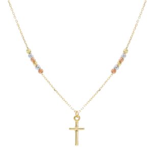 collana oro tre colori con croce
