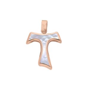 Croce oro rosa e madreperla