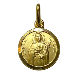 Medaglia oro giallo Santa Lucia