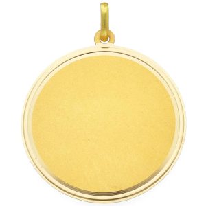 Medaglia per incisione oro giallo satinato