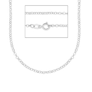 Collanina Rolò grande in argento 925 rodiato 45 cm